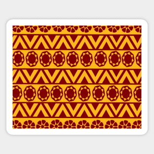 Brown and yellow colour floral geometric pattern Magnet
